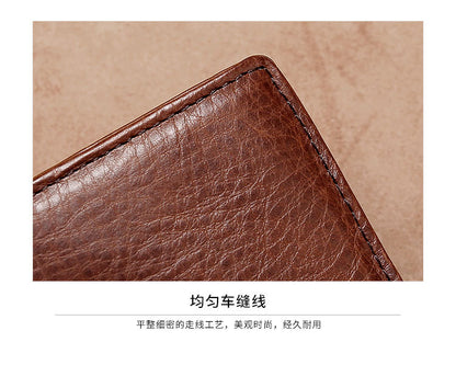 rfid men's short wallet ultra-thin student wallet genuine leather youth men's bag horizontal coin purse