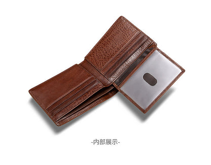 rfid men's short wallet ultra-thin student wallet genuine leather youth men's bag horizontal coin purse