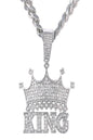 HIP HOP ICED OUT KING PENDANT CUBAN CHAIN-4