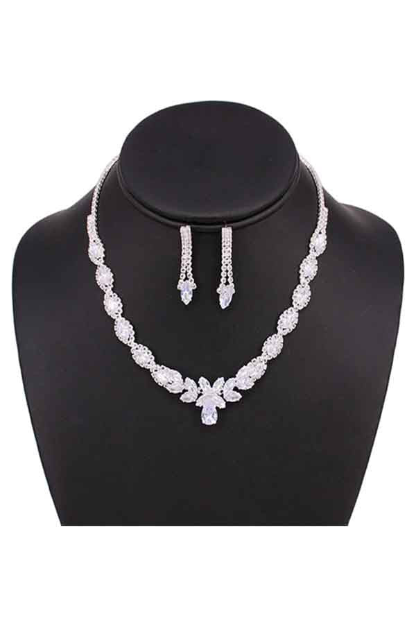FULL  CUBICZIRCONIA CRYSTAL NECKLACE SET-0