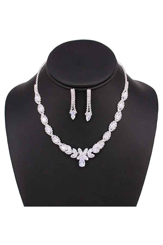 FULL  CUBICZIRCONIA CRYSTAL NECKLACE SET-0
