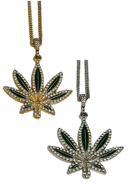 Stone leaf Pendant long Necklace-0