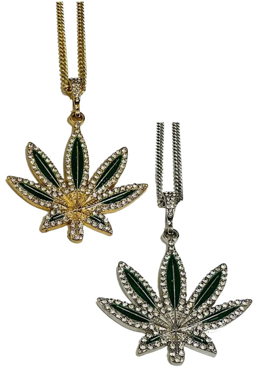 Stone leaf Pendant long Necklace-0