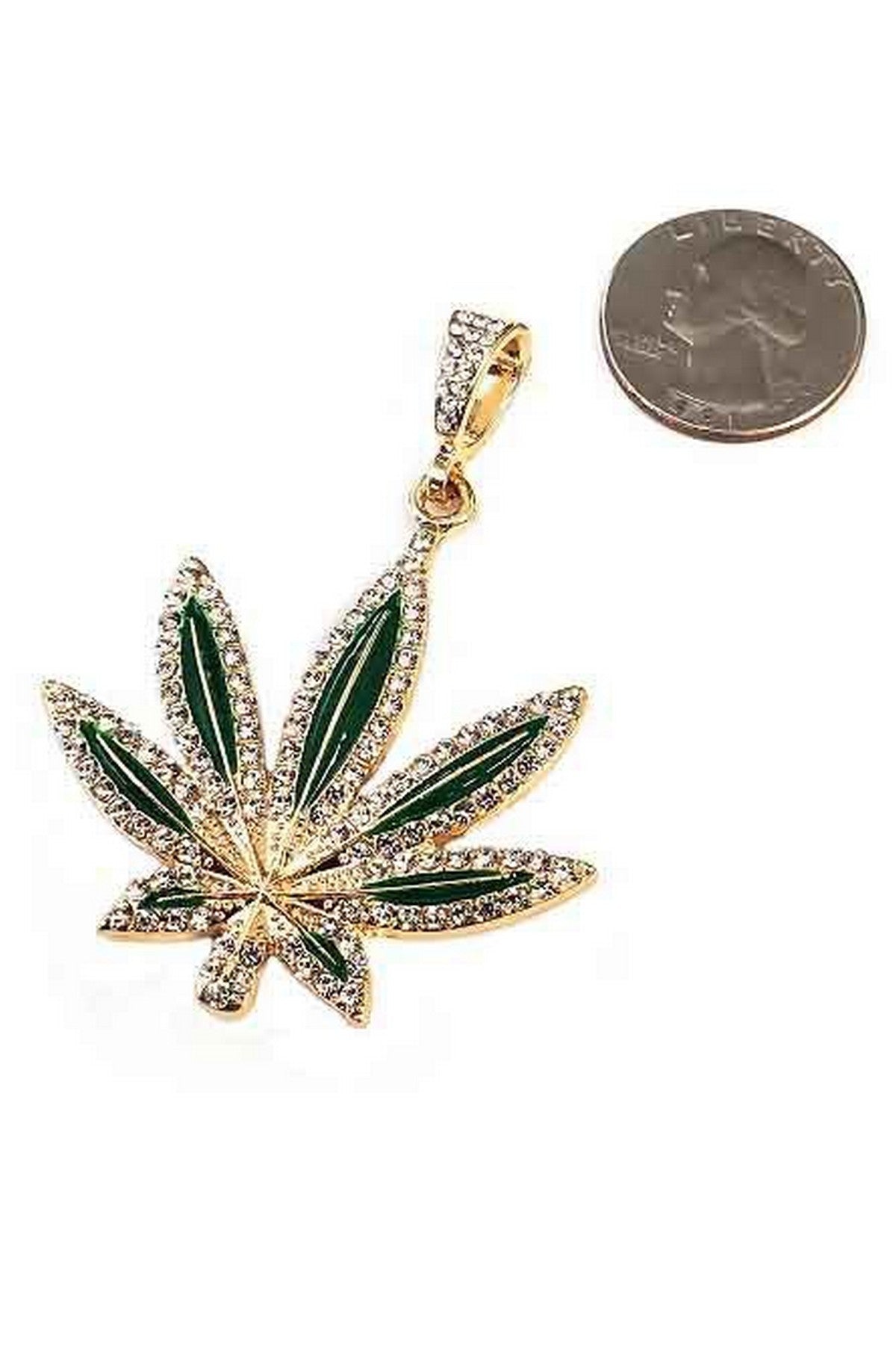 Stone leaf Pendant long Necklace-2