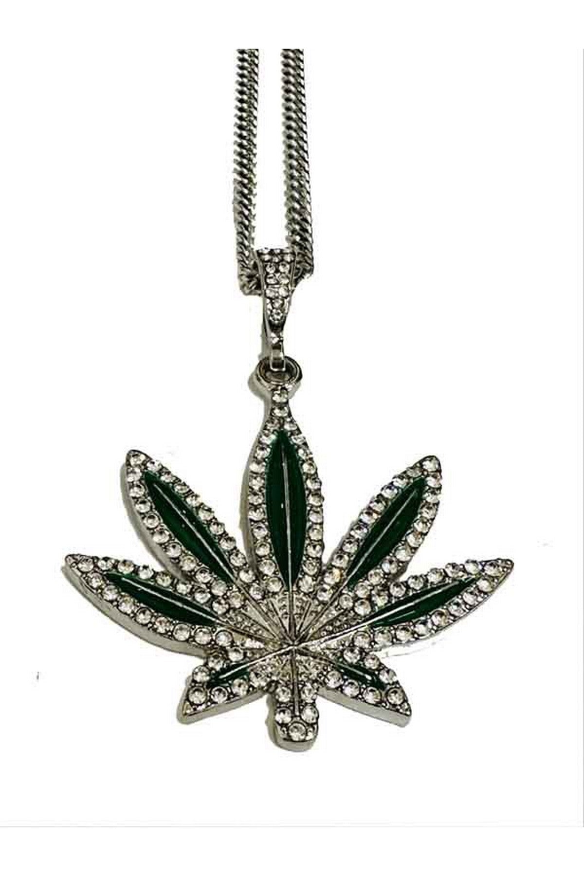 Stone leaf Pendant long Necklace-4
