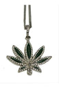 Stone leaf Pendant long Necklace-4
