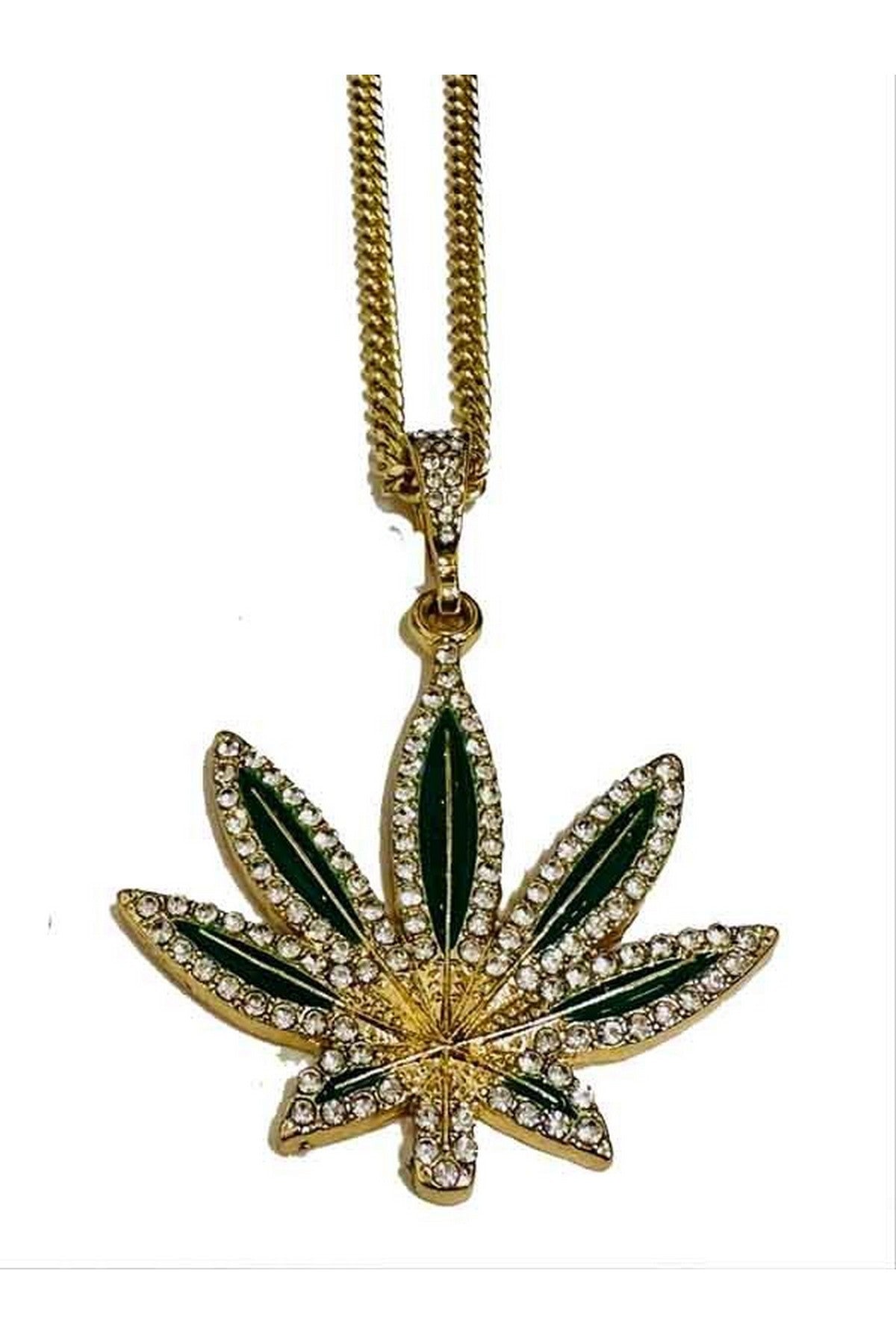 Stone leaf Pendant long Necklace-1