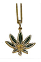 Stone leaf Pendant long Necklace-1