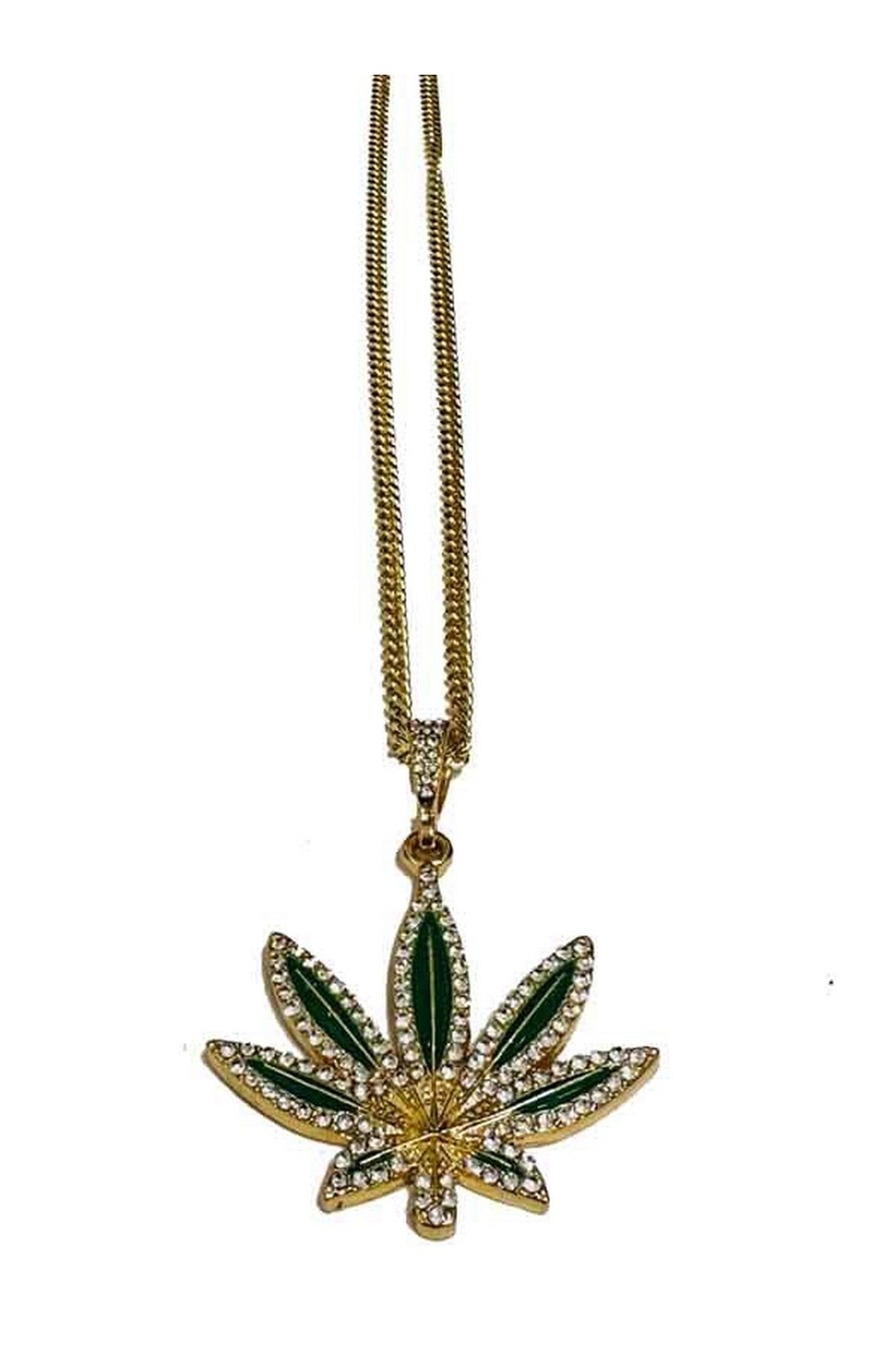 Stone leaf Pendant long Necklace-3