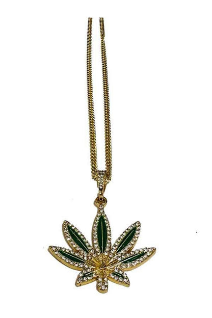 Stone leaf Pendant long Necklace-3