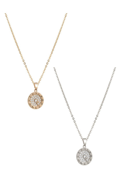 Clock Round necklace Necklace-0