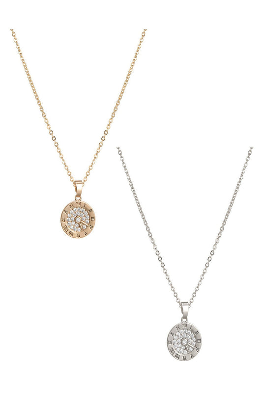Clock Round necklace Necklace-0