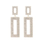 Full Crystal Rectangle Post Back Earrings-1