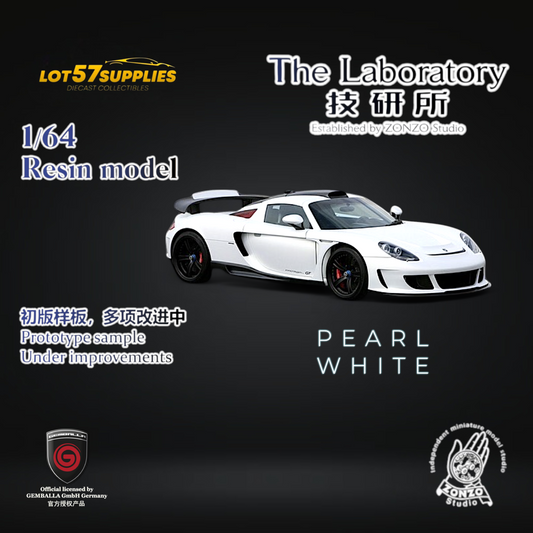 (Pre-Order) The Laboratory X ZONZO Gemballa Mirage GT PEARL WHITE 1:64 Resin-0