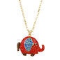 Studded Elephant Pendant Necklace-4