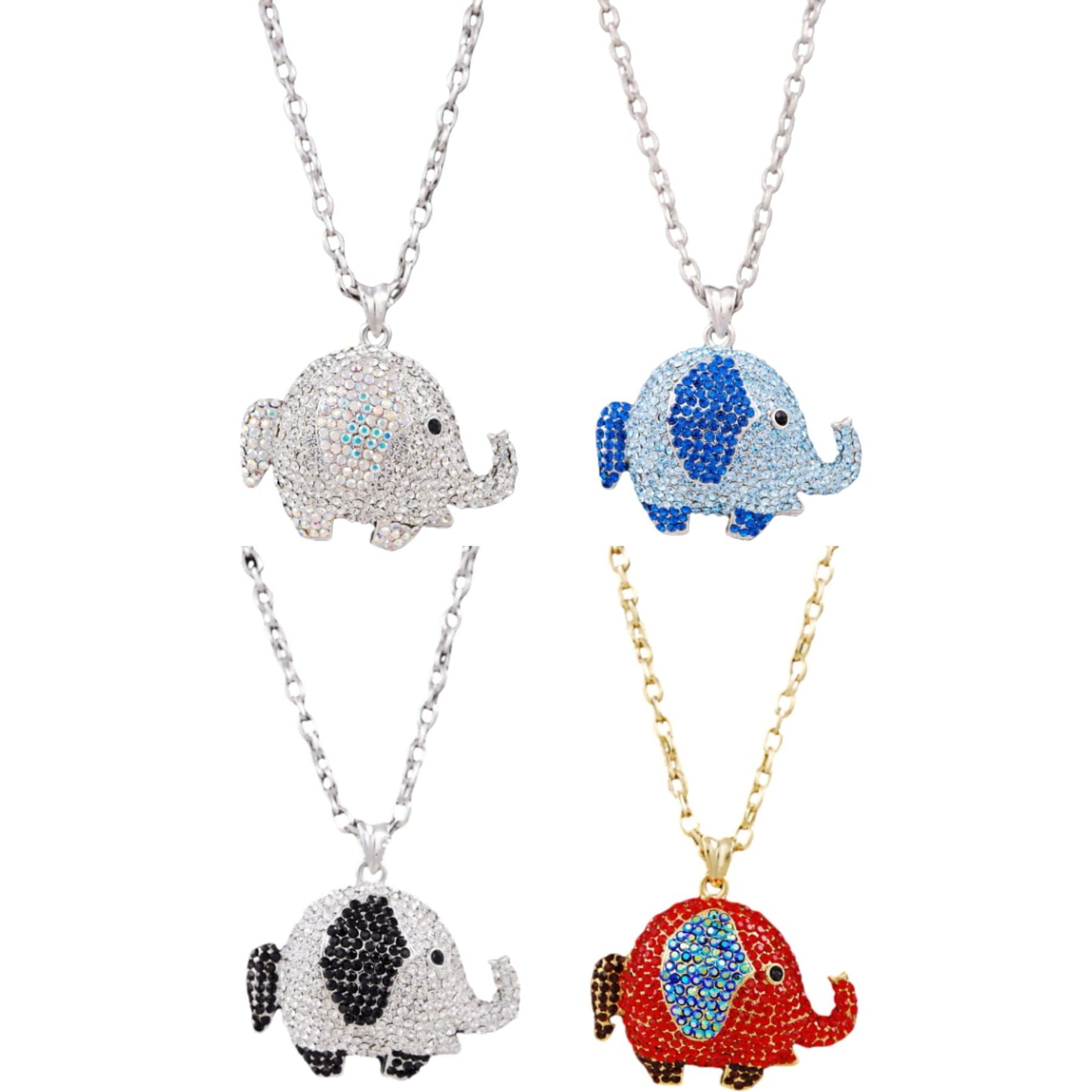 Studded Elephant Pendant Necklace-0