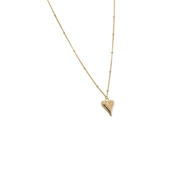 simple style heart shape titanium steel plating gold plated pendant necklace