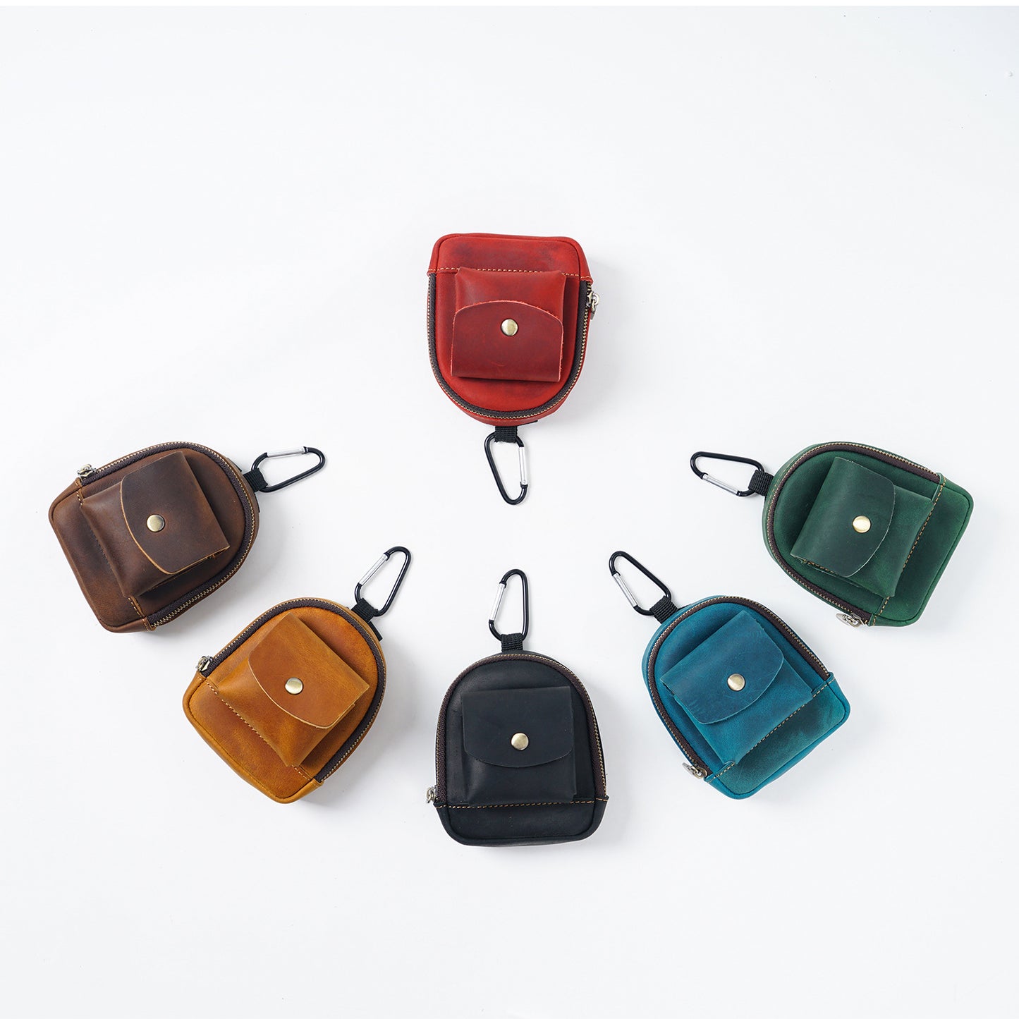 new original outdoor sports coin purse casual portable small saddle bag cowhide buggy bag zipper bag key pouch