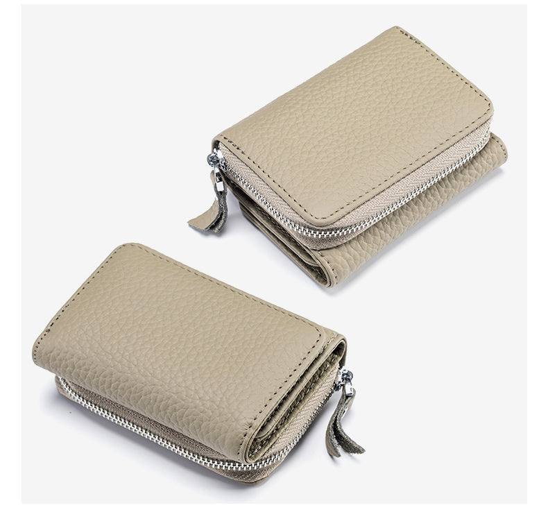 Women's Solid Color Leather Flip Cover Wallets