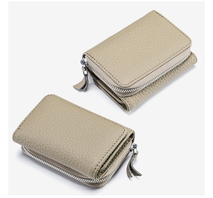 Women's Solid Color Leather Flip Cover Wallets