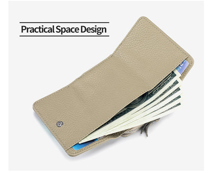 Women's Solid Color Leather Flip Cover Wallets