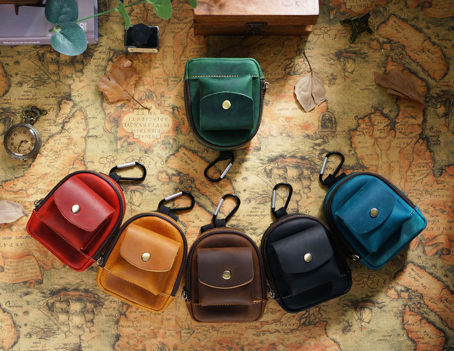 new original outdoor sports coin purse casual portable small saddle bag cowhide buggy bag zipper bag key pouch