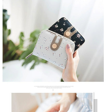 women's flower pu leather buckle wallets