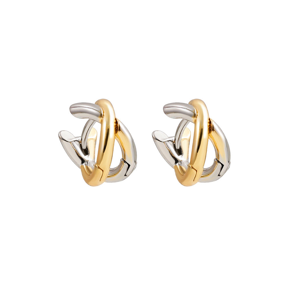 1 Pair Simple Style Classic Style Color Block Plating Copper Gold Plated Ear Studs