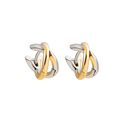 1 Pair Simple Style Classic Style Color Block Plating Copper Gold Plated Ear Studs