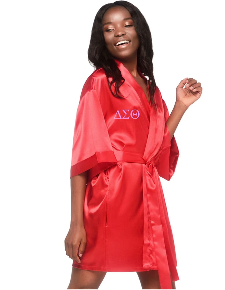 Red Satin Robe-0