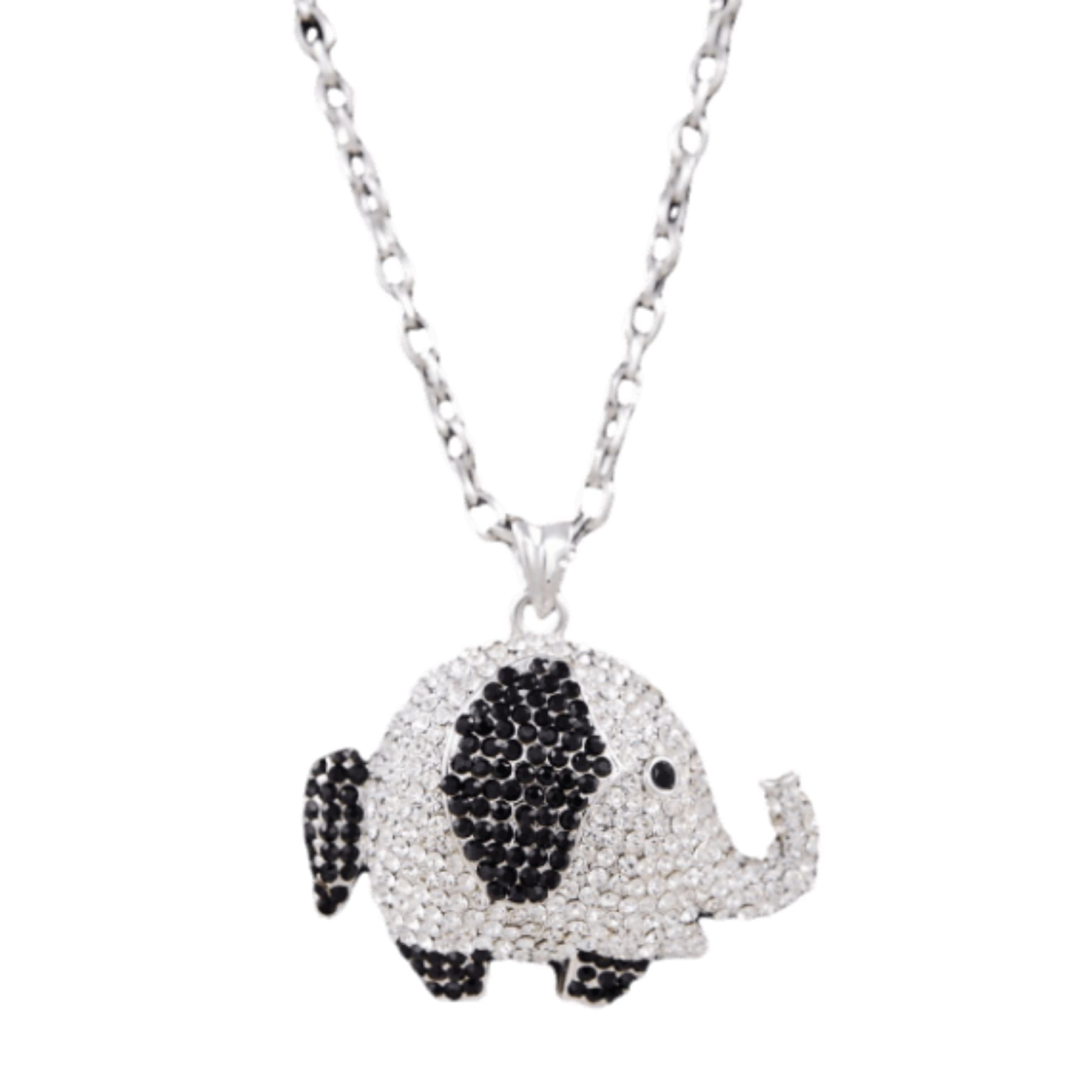 Studded Elephant Pendant Necklace-5