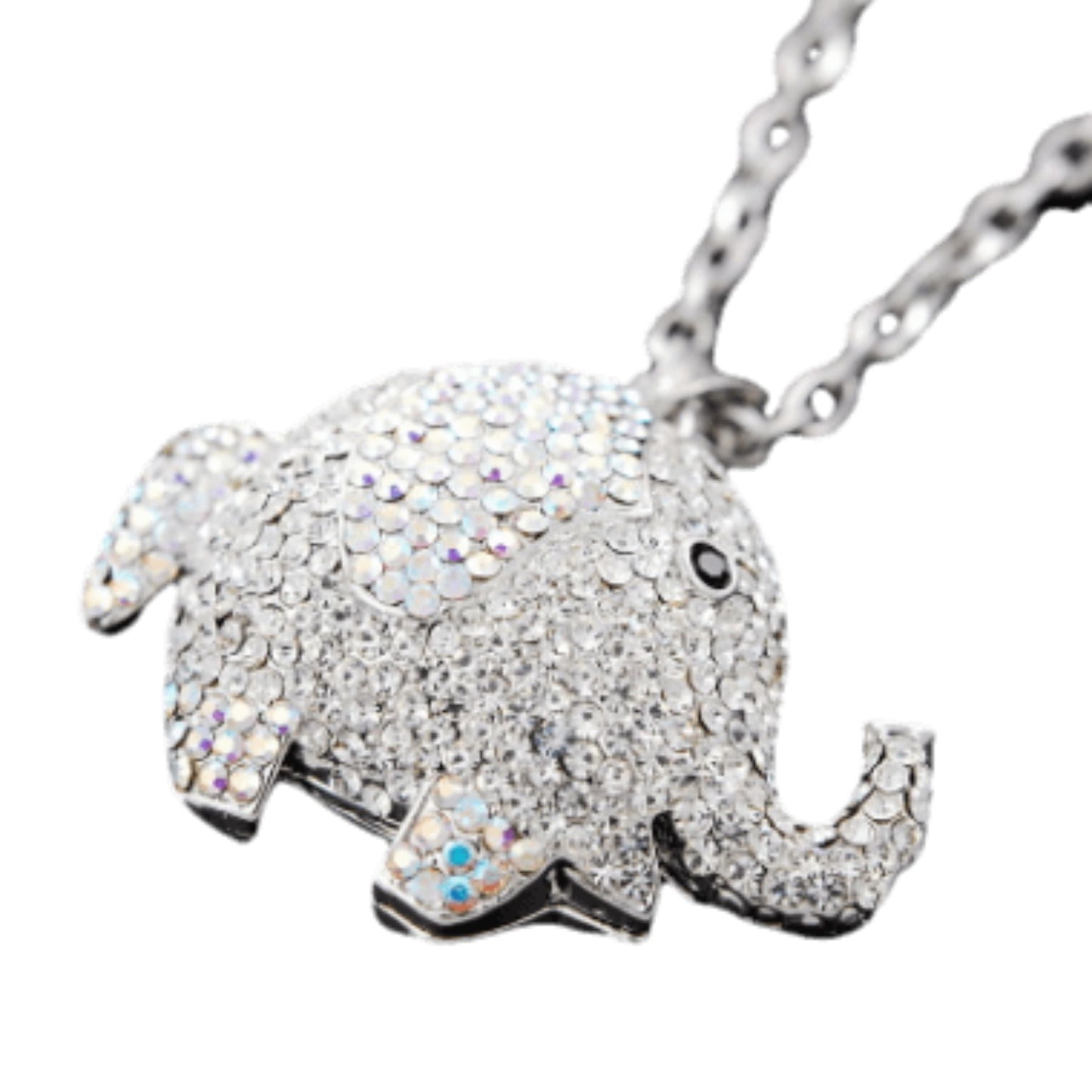Studded Elephant Pendant Necklace-2