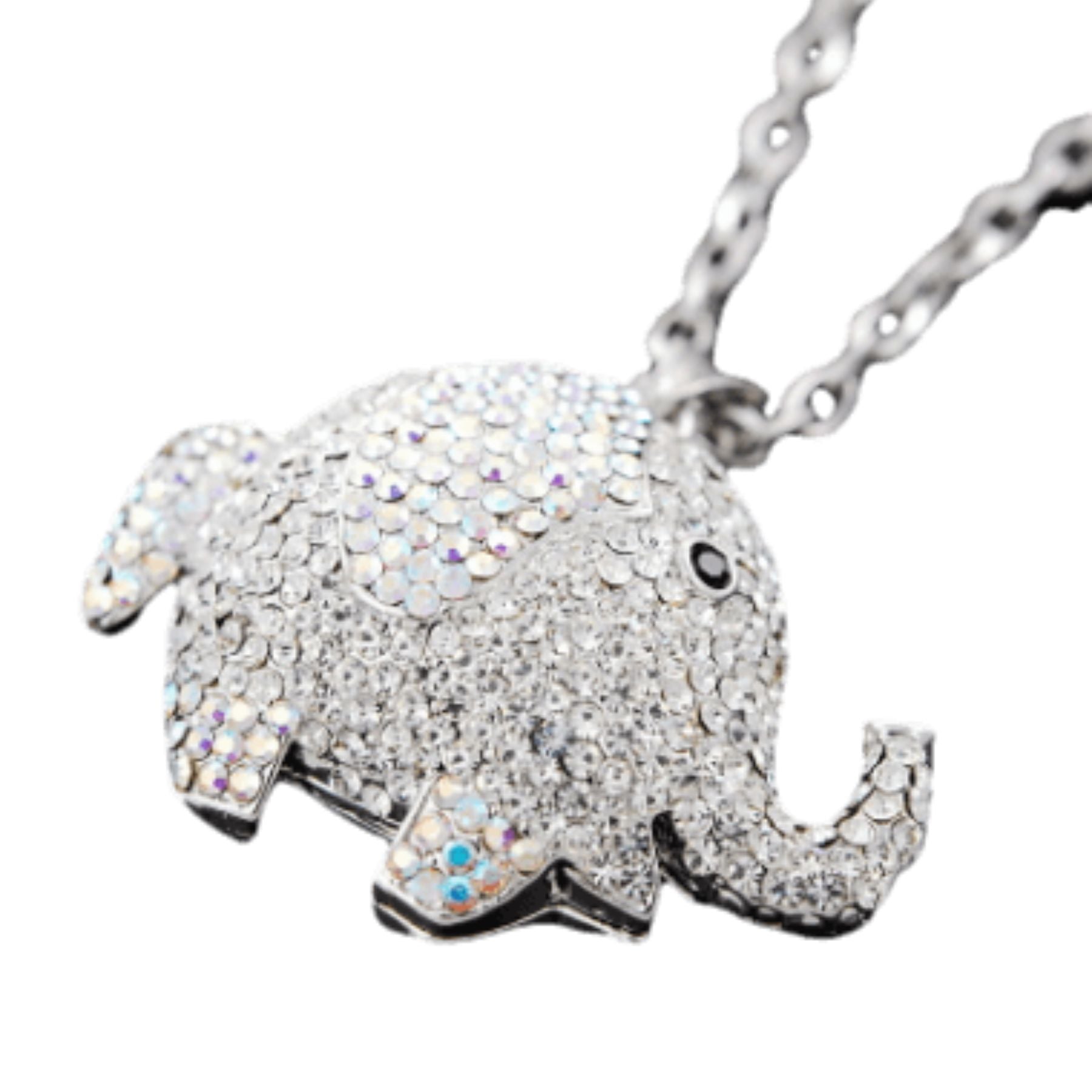 Studded Elephant Pendant Necklace-2