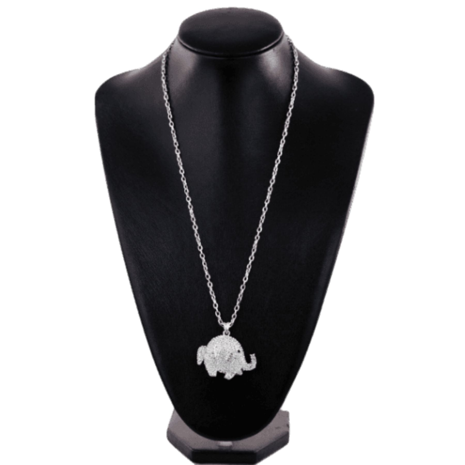 Studded Elephant Pendant Necklace-1