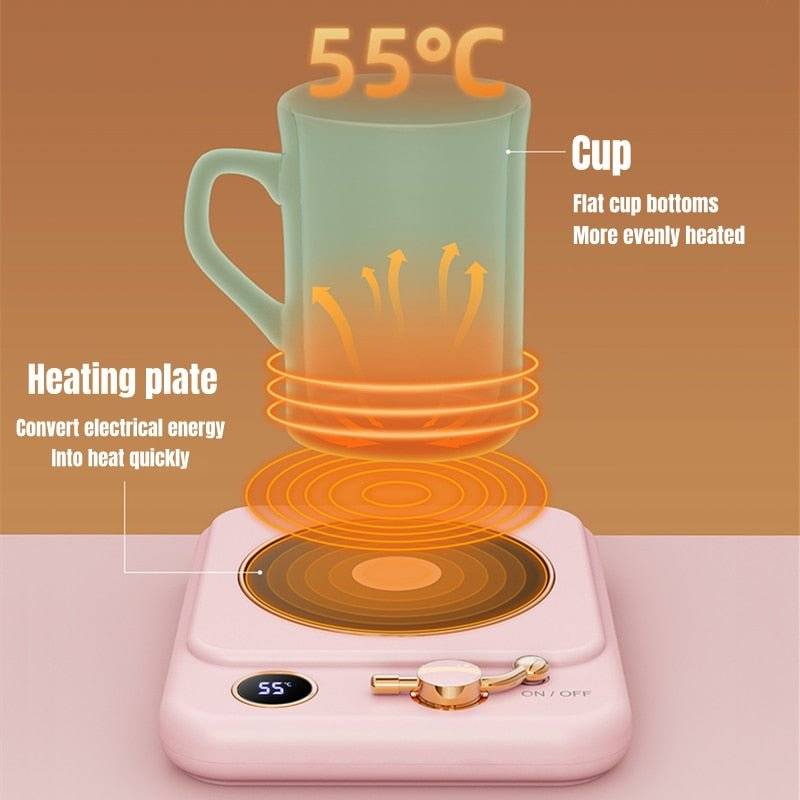 Coffee Cup Wamer Electric Mug Heater Constant Temperature 3 Gear Settings, Plug-in-4