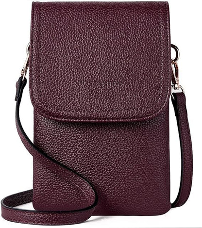 Women's Pu Leather Square Vintage Style Classic Style Square Flip Cover passport holder Crossbody Bag Coin Purse