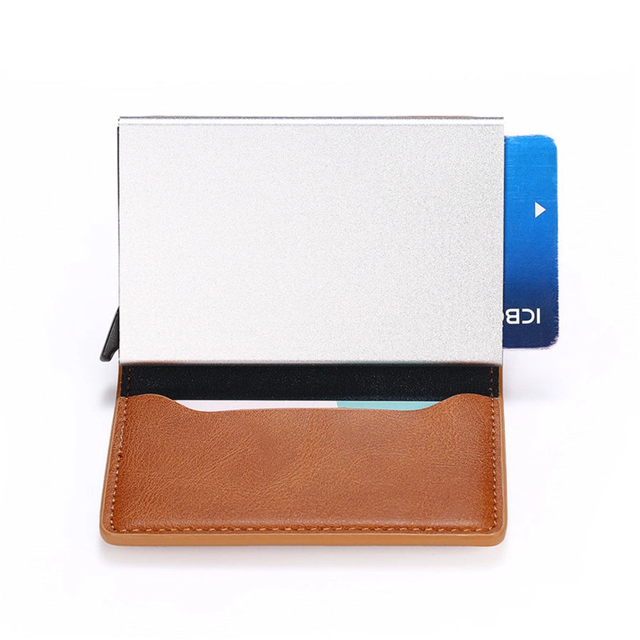 A generation of automatic card set anti-magnetic anti-theft brush credit card box  multi-functional coin purse aluminum alloy card bag