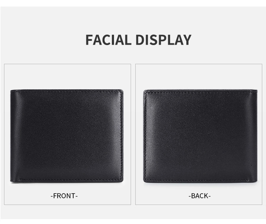 Supply Genuine Leather Men's Wallet Multi-function Coin Purse RFID Anti-theft Brush Short Cowhide Multi-card Wallet