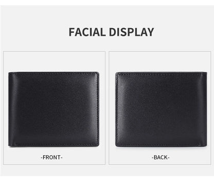 Supply Genuine Leather Men's Wallet Multi-function Coin Purse RFID Anti-theft Brush Short Cowhide Multi-card Wallet