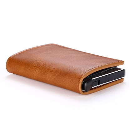 A generation of automatic card set anti-magnetic anti-theft brush credit card box  multi-functional coin purse aluminum alloy card bag