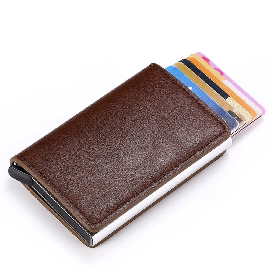 A generation of automatic card set anti-magnetic anti-theft brush credit card box  multi-functional coin purse aluminum alloy card bag