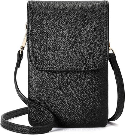 Women's Pu Leather Square Vintage Style Classic Style Square Flip Cover passport holder Crossbody Bag Coin Purse