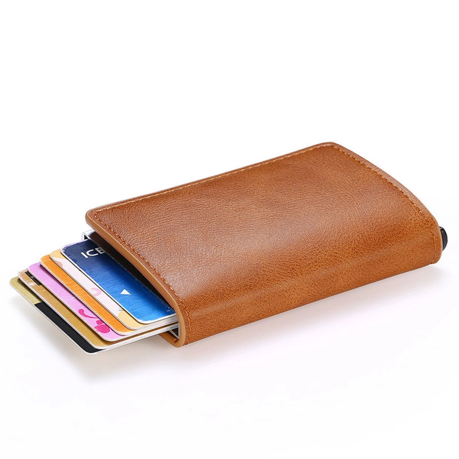 A generation of automatic card set anti-magnetic anti-theft brush credit card box  multi-functional coin purse aluminum alloy card bag