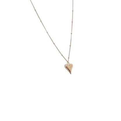 simple style heart shape titanium steel plating gold plated pendant necklace