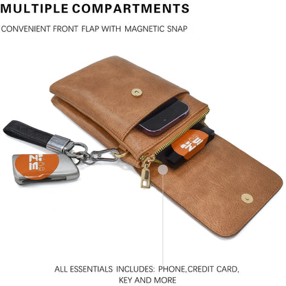 Women's Pu Leather Square Vintage Style Classic Style Square Flip Cover passport holder Crossbody Bag Coin Purse