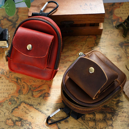 new original outdoor sports coin purse casual portable small saddle bag cowhide buggy bag zipper bag key pouch
