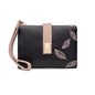 women's leaves pu leather zipper wallets