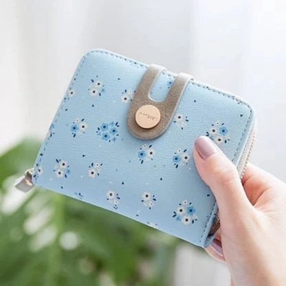 women's flower pu leather buckle wallets