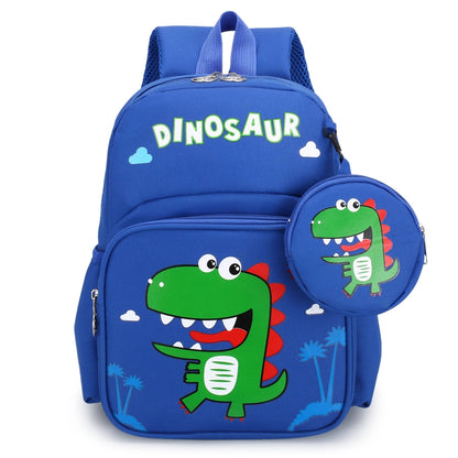 Pupils' Bag with Coin Purse Children's Printed Schoolbag Cute Cartoon Children's Ridge Protection Schoolbag