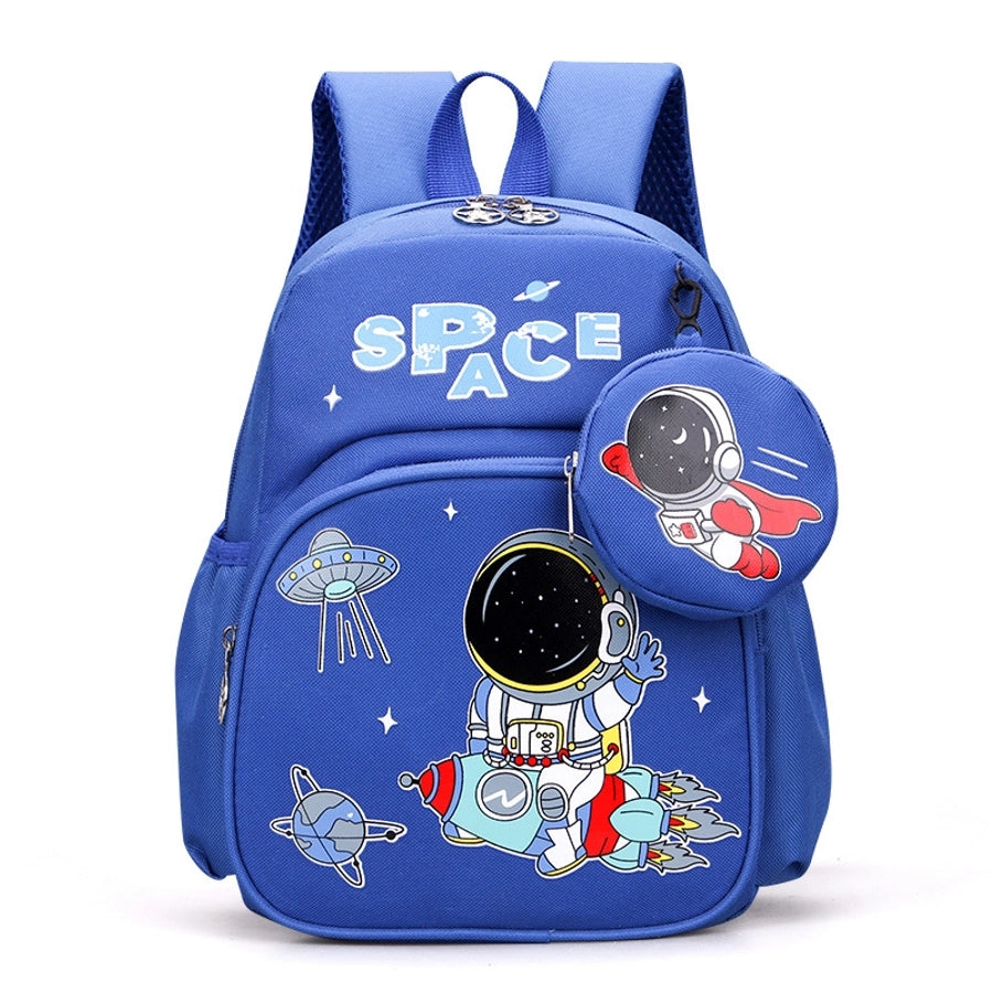 Pupils' Bag with Coin Purse Children's Printed Schoolbag Cute Cartoon Children's Ridge Protection Schoolbag